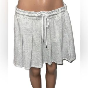 NoBo Heather Grey Pleated Drawstring Gift Tennis Mini Skirt XXL New Milkmaid